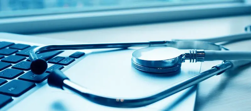 Stethoscope with laptop.
