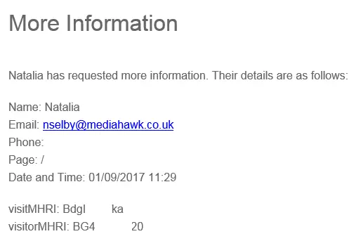 Email screenshot.
