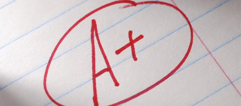 Grade A+ written on a page.
