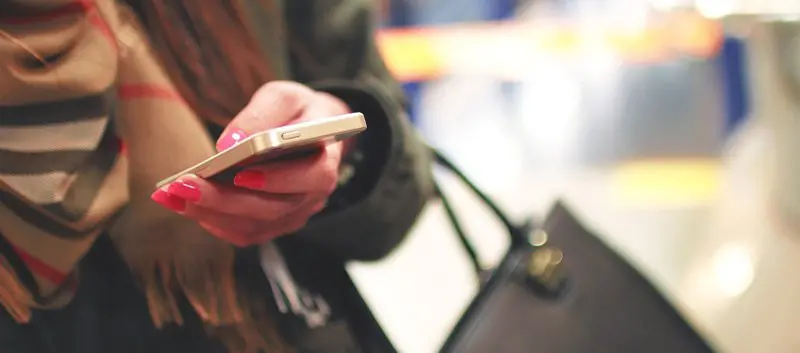 Woman using a smartphone.