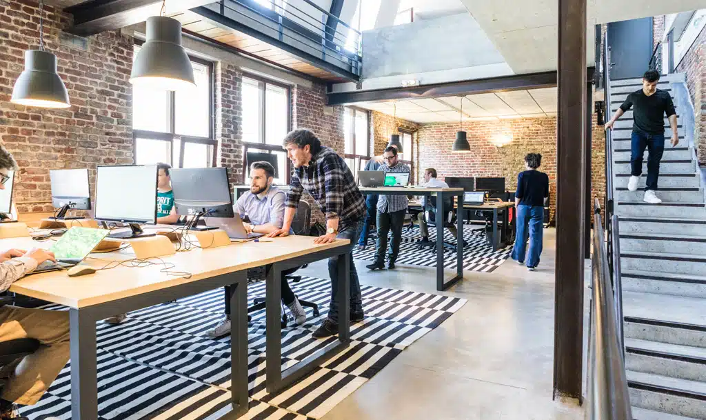 Marketers working in an office.