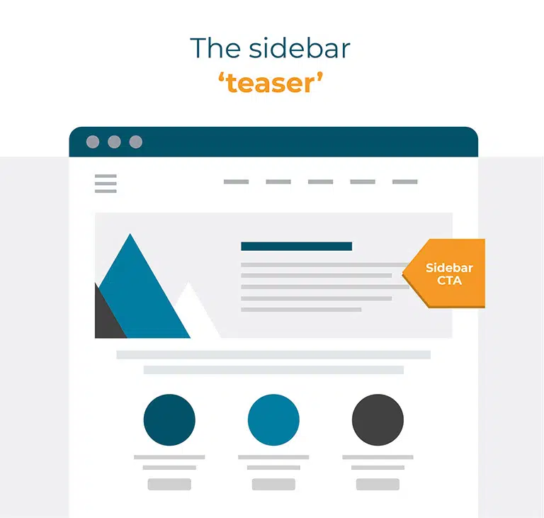 Sidebar 'teaser' call to action example.