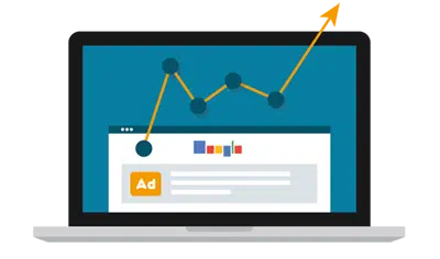Graphic visualisation of Google Ads platform integrated with Mediahawk.