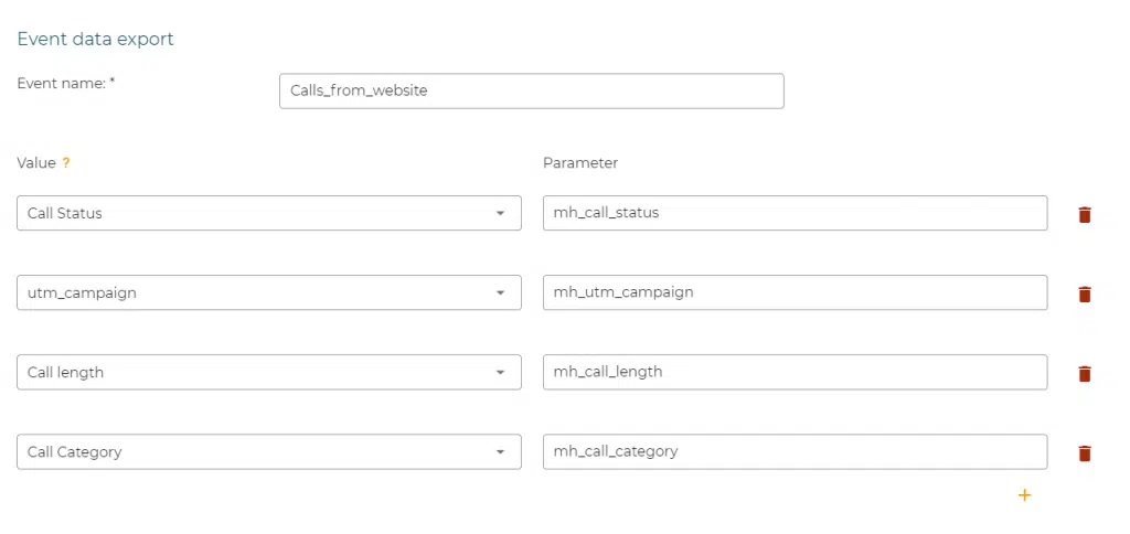 GA4 event data export Mediahawk screenshot.