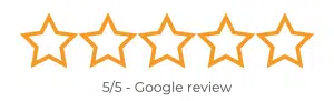 5 out of 5 stars from a Google Review