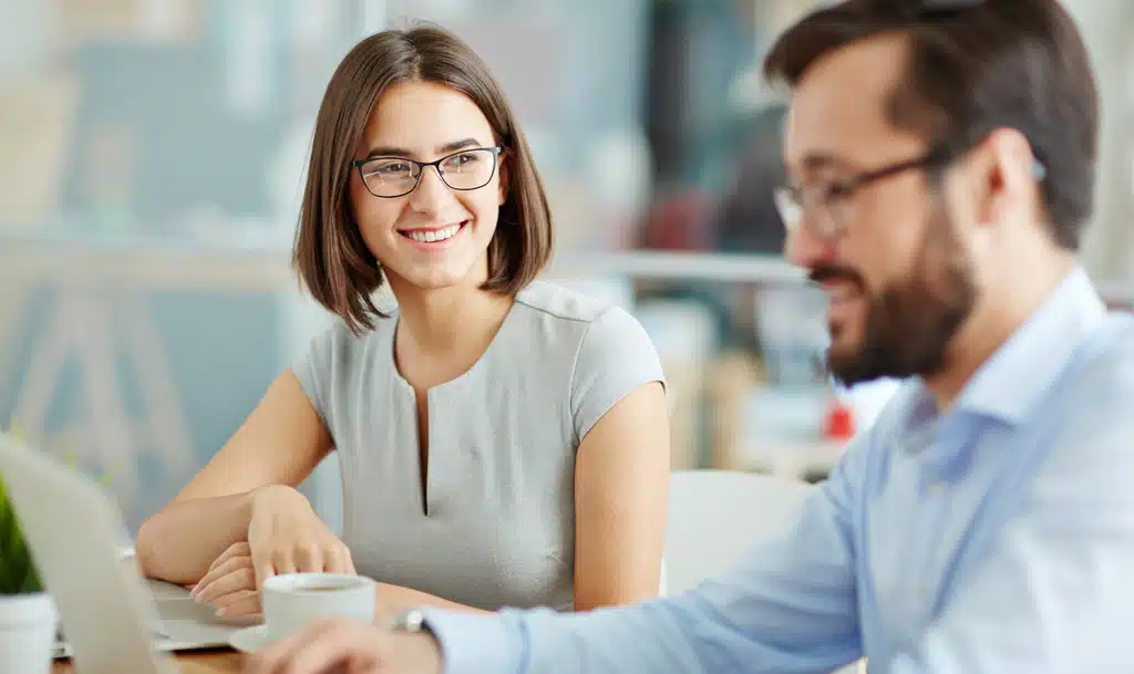 Two marekters discussing how to increase lead generation.
